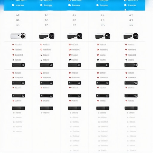 Projection System Comparison Chart Chart comparing features and prices of portable, 4K, and home theater projectors