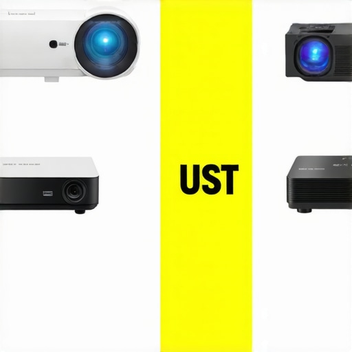 Infographic comparing different projector types and their features.