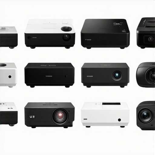 Diagram showing differences between UST, laser, portable, and 4K projectors for home theaters