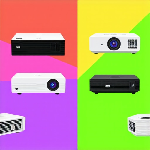 A visual comparison chart of different projector categories including home theater deals, laser projectors, 4K projectors, portable projectors, and UST projectors.