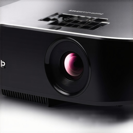 Close-up of a projector's exterior and control buttons.