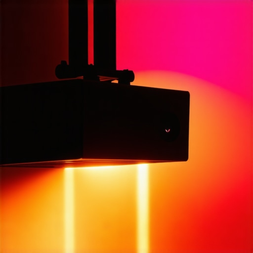 Outdoor scene showing a high-performance 4K laser projector projecting a clear image in sunlight