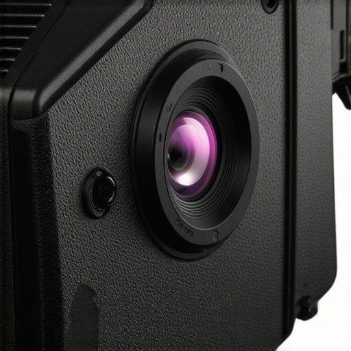 Durable Portable Projector Design A sturdy portable projector showing durable rubber and reinforced edges.