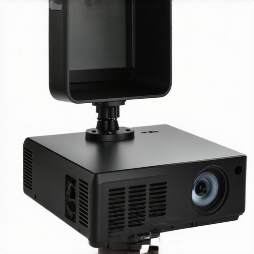 Outdoor projector rainproof setup during evening