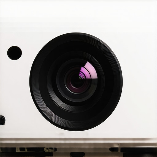 A contemporary 4K laser projector with metallic finish and minimalist style