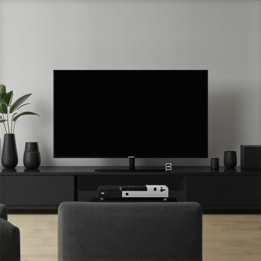A stylish living room with IKEA furniture concealment cables for a projector and entertainment system