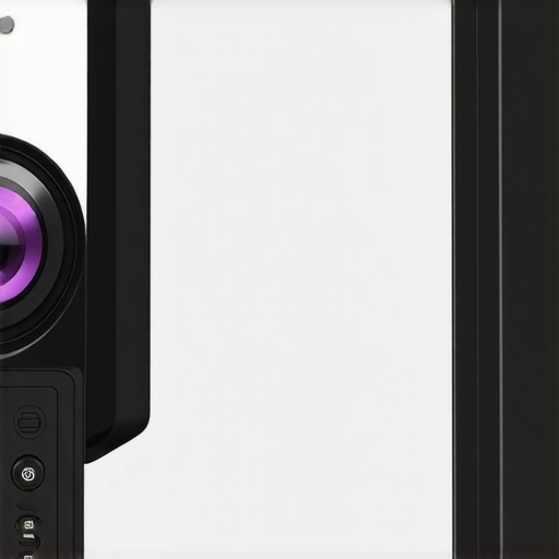 Close-up of a laser projector highlighting durable construction and user controls