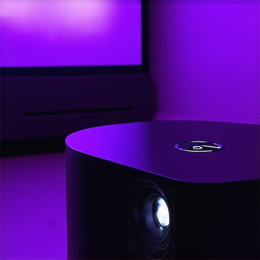 Laser Projector Performing Under Pressure A high-performance laser projector operating in a dimly lit home theater, demonstrating stability and imaging quality during extended use.