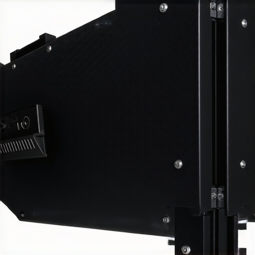 Detailed view of aluminum enclosure and hinges for projector hiding trick
