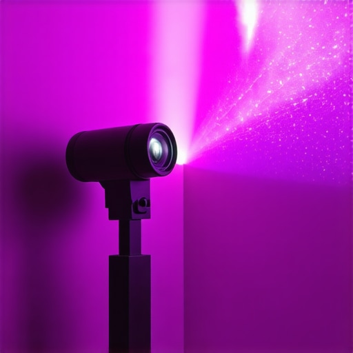 Sleek laser projector projecting bright image in a home theater