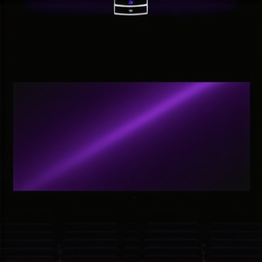 Sleek laser projector installed in a sophisticated home theater environment