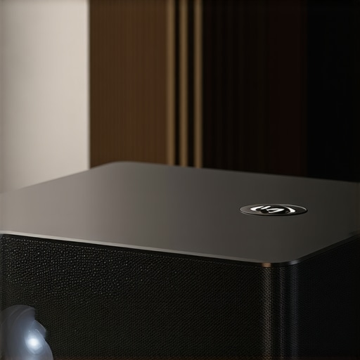 Modern UST Projector Design Close-up of a sleek, modern ultra-short throw projector highlighting build quality and material finish.