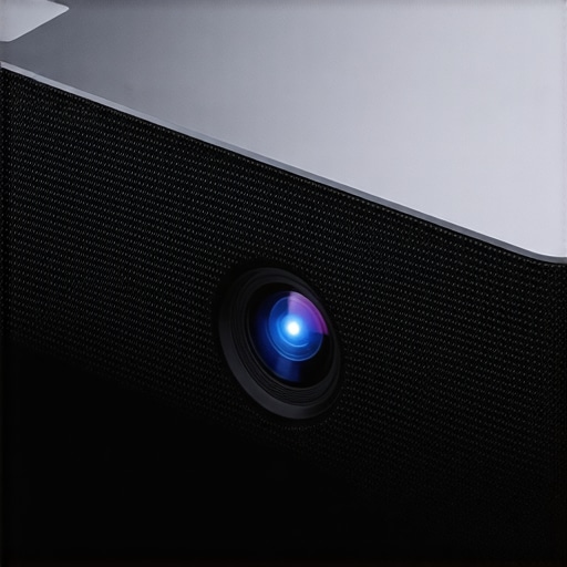 Modern Ultra Short Throw Projector Design A stylish UST projector showcasing textured plastic and compact form