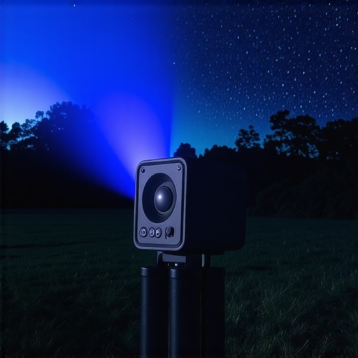 Outdoor 4K Laser Projector Performance Portable 4K laser projector operating outdoors at night with ambient conditions