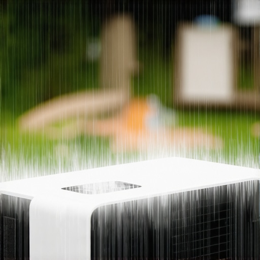 Portable 4K projector outside in rain demonstrating weather resistance