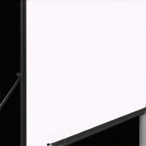A detailed image of a portable projector screen’s frame highlighting tensioning mechanisms and build quality