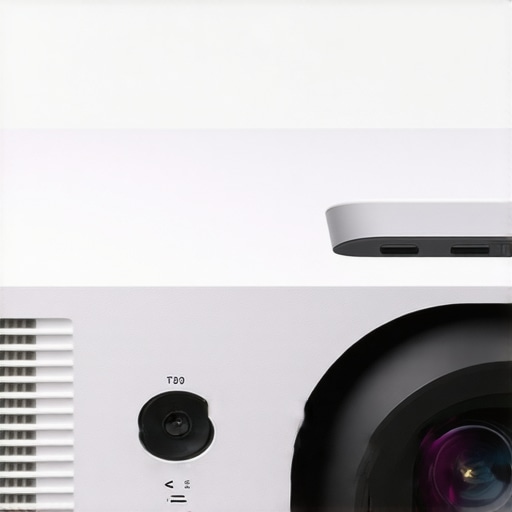 Premium Build of Gaming Projector Close-up of projector ports and textured housing showcasing high build quality.