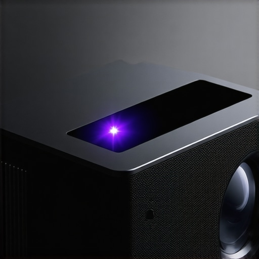 Close-up of a modern laser projector showcasing its durable exterior and advanced components.