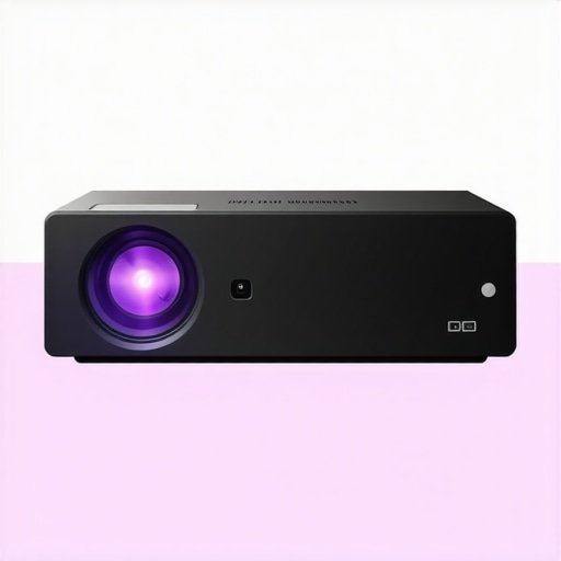 A high-end laser projector with a matte black finish and user-friendly interface.