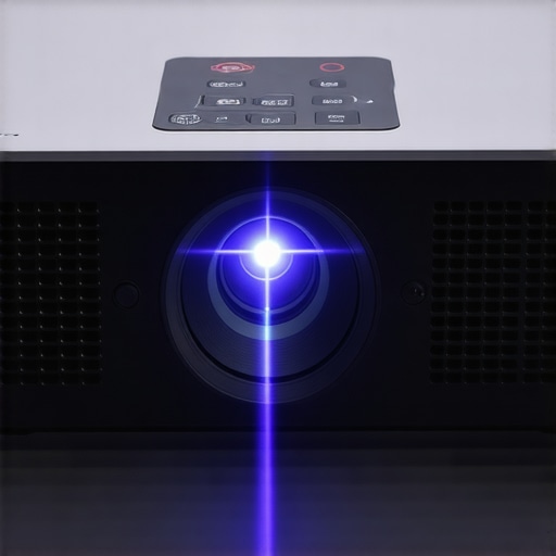 Premium Laser Projector Design A modern laser projector with high-quality materials and intuitive interface