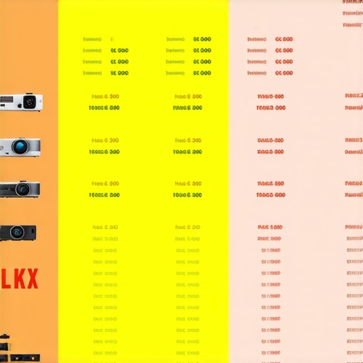 A detailed comparison graph showing different projector types and specifications