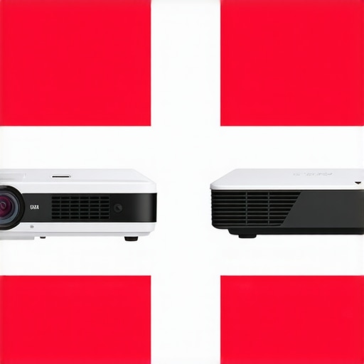 Visual comparison chart of different projector types including portable, UST, 4K, laser, and home theater systems