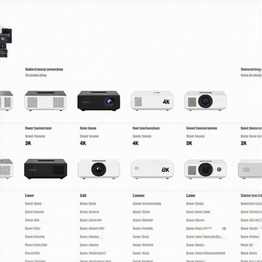 Projector Comparison Chart Chart comparing features and prices of different projector types