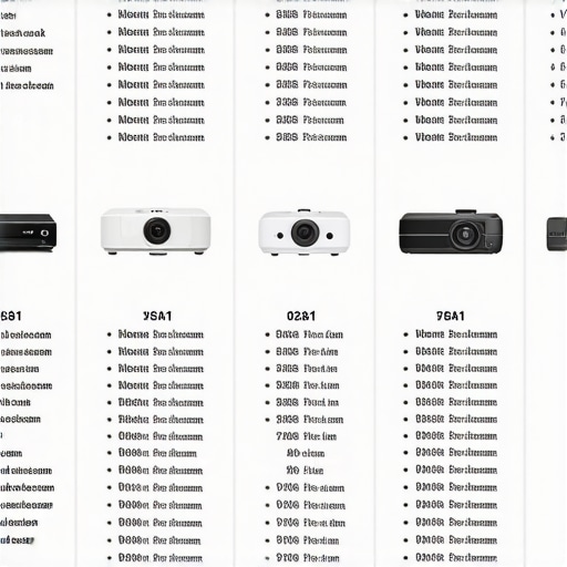 Projector Comparison Chart A detailed comparison chart of different types of projectors including portable, 4K, laser, and home theater setups.