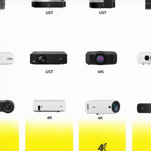 Comparison chart showing features and prices of different projector types