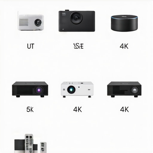 A visual comparison chart of different projector types including home theater, UST, laser, 4K, and portable models.