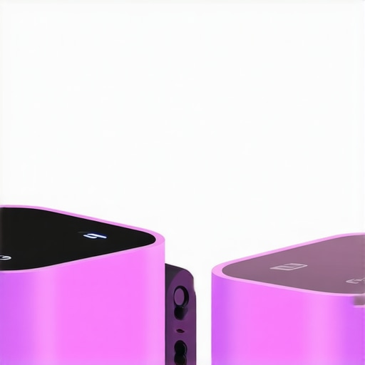Bluetooth audio splitter connected to multiple speakers showing LED status lights