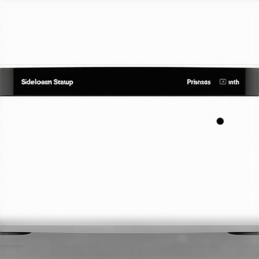 An illustration of a smart projector's setup interface focused on app sideloading options.