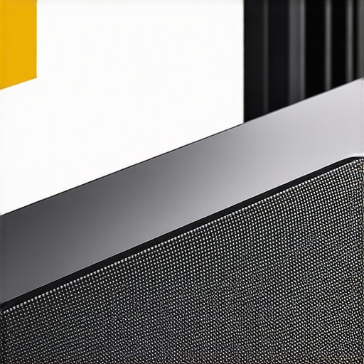 A sleek, modern Sonos Beam soundbar with fabric grille showcased in a minimalist living room.