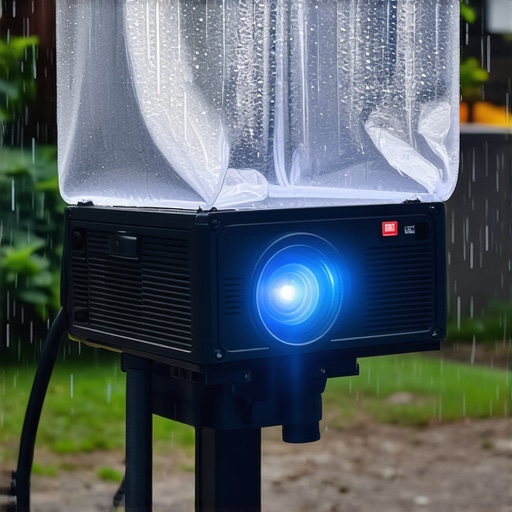 Weather-Resistant Outdoor Projector Outdoor projector with rain cover and weatherproof design