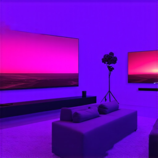 Comparison of a 120-inch projection and a 65-inch television screen size
