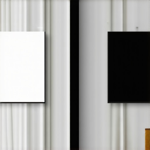 ALR Screen vs White Wall Comparison Side-by-side view of a UST projector image on an ALR screen and a white wall in daylight.