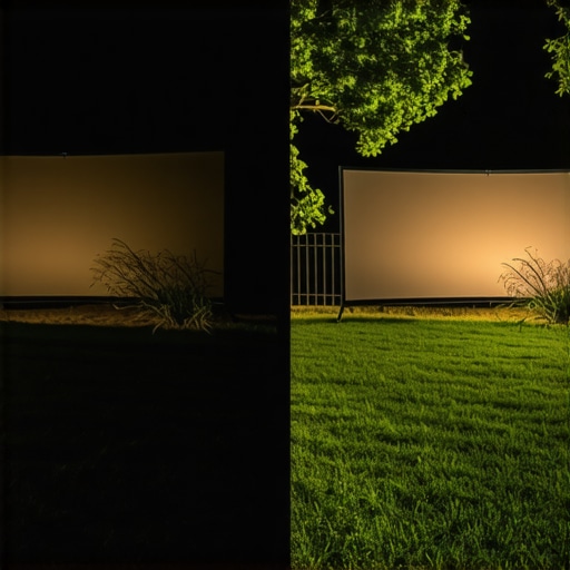 Comparison of portable projector image quality in darkness versus ambient light environments.