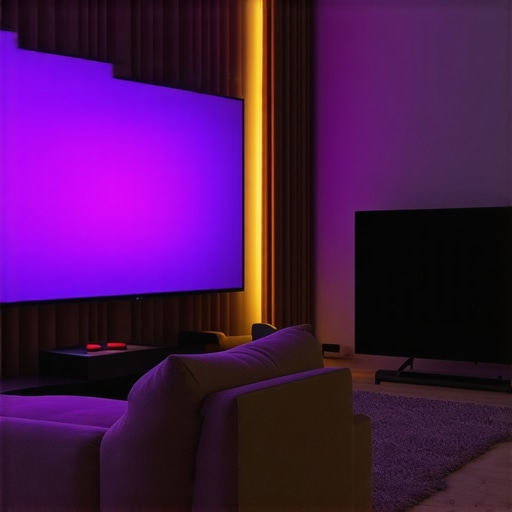 A visual comparison between a 120-inch 4k projector setup and a standard large flat-screen TV.