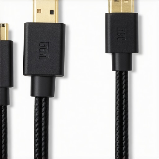 A side-by-side view showing the physical thickness and heavy braiding of an Ultra High Speed HDMI 2.1 cable compared to a generic cable.