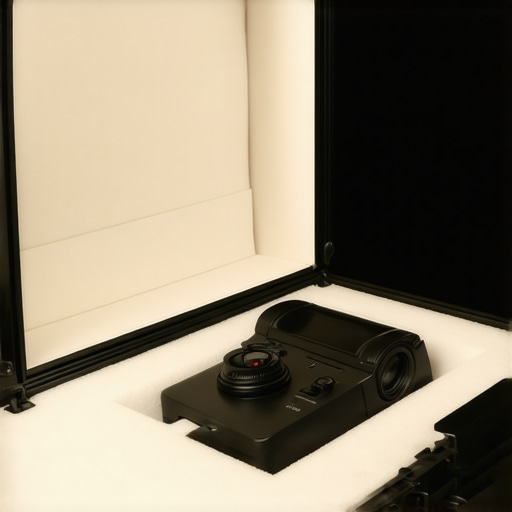 Detailed view of pick-and-pluck foam inside a professional projector hard case.