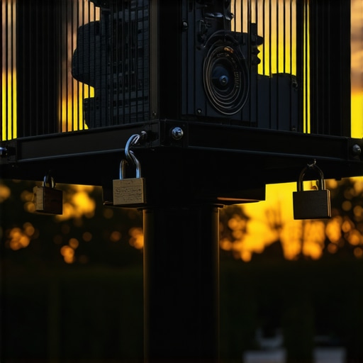 Heavy-Duty Projector Security Cage for Outdoor Use Professional steel security cage protecting a 4k projector from theft.