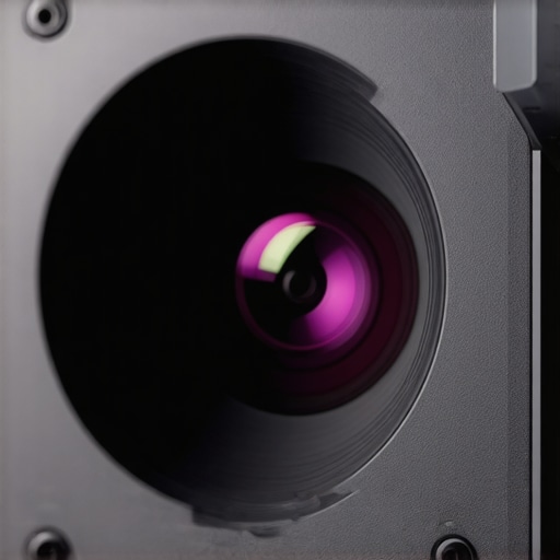 High-End 4K Projector Optics and Lens Shift Dials Close up of a premium 4K projector lens showing manual adjustment controls and glass quality.