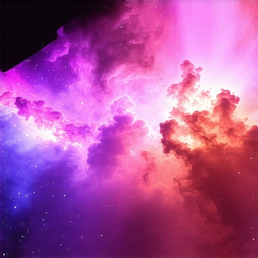 High Performance 4K Laser Projector in Action A 4K laser projector displaying a vibrant nebula on a large home theater screen.