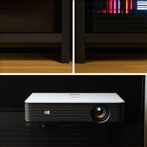A visual comparison showing the physical setup differences between a standard 4k projector and a UST model.