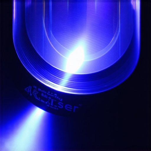 Macro Detail of 4K Laser Projector Lens A close-up of a premium laser projector lens showing the optical glass and hardware branding.