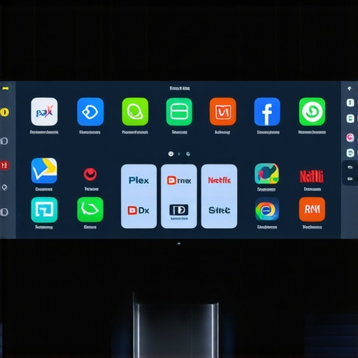 A clean and fast custom launcher interface displayed on a laser projector screen.
