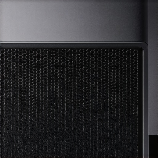 Close-up of premium laser projector cooling vents and metallic chassis design