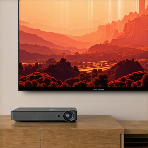 High-end UST projector displaying a 4K movie on an ALR screen