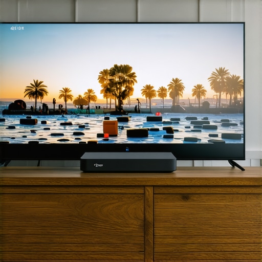 A sleek laser projector sitting close to a wall in a studio apartment providing a massive 4k display.