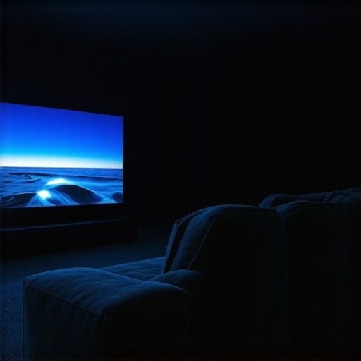 A visual comparison between a large flat-screen OLED TV and a much larger home theater projector screen.